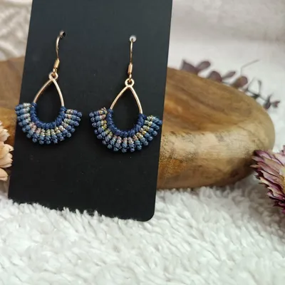 Boucles d'oreilles en macramé 
